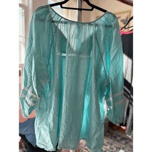 St. John's Bay Lightweight Blue Tunic Blouse